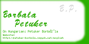 borbala petuker business card